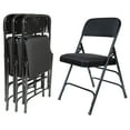 thumbnail image 2 of Hampden Furnishings Bernadine Collection Fabric Triple Brace Folding Chair, Black, Pack of 4, 2 of 4