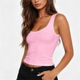thumbnail image 4 of Gamivast Ribbed Tank Top for Women Sleeveless Scoop Neck Fitted Summer Cami Shirt Stretchy Basic Top for Daily Outfits Layering And Workout Pink L, 4 of 7