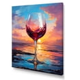 thumbnail image 2 of Designart "Sunset Silhouette of Shiraz Wine" Food & Beverage Canvas Wall Art - Traditional Red Wine Hallway Wall Art Decor, 2 of 6