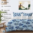 thumbnail image 4 of Blue Gradient Peony Flower Duvet Cover Set Full Size, Country Floral Blue Wood Grain 4 Piece Bedding Set with Zipper Closure & Corner Ties Soft Breathable Comforter Cover for Bedroom, 4 of 9