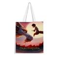 thumbnail image 1 of Dragon Keeper Bolso de tela con estampado de lienzo para mujer, bolsa de compras reutilizable y estética, con cremallera interior, regalo para mujer, 35 × 40 cm., 1 of 6