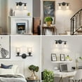 thumbnail image 4 of 2-Lights Bathroom Lights Fixtures Vanity Lights with Glass Shape, Black, 4 of 8