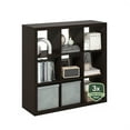 thumbnail image 2 of Furinno Cubicle Extra Thick Frame Decorative Cube Storage Organizer, 9-Cube, Dark Oak, 2 of 6