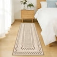 thumbnail image 3 of Checkered Area Rug 2x6, No Slip Washable Rug, Modern Bedroom Rug Under Bed Ultra Carpet, Low-Pile Rugs for Living Room Bedroom Dining Room, Brown, 3 of 7