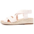 thumbnail image 2 of Women's Platform Wedge Heel Sandals - Comfortable Insole Lightweight Rubber Sole, Open-Toe Adjustable Elastic Strap Casual Summer Sandals, 2 of 7