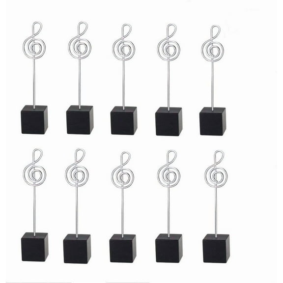 10pcs Music Shape Table Number Holder Name Place Card Holder Memo Clip Holder Standr Pictures Card Paper Menu Clip