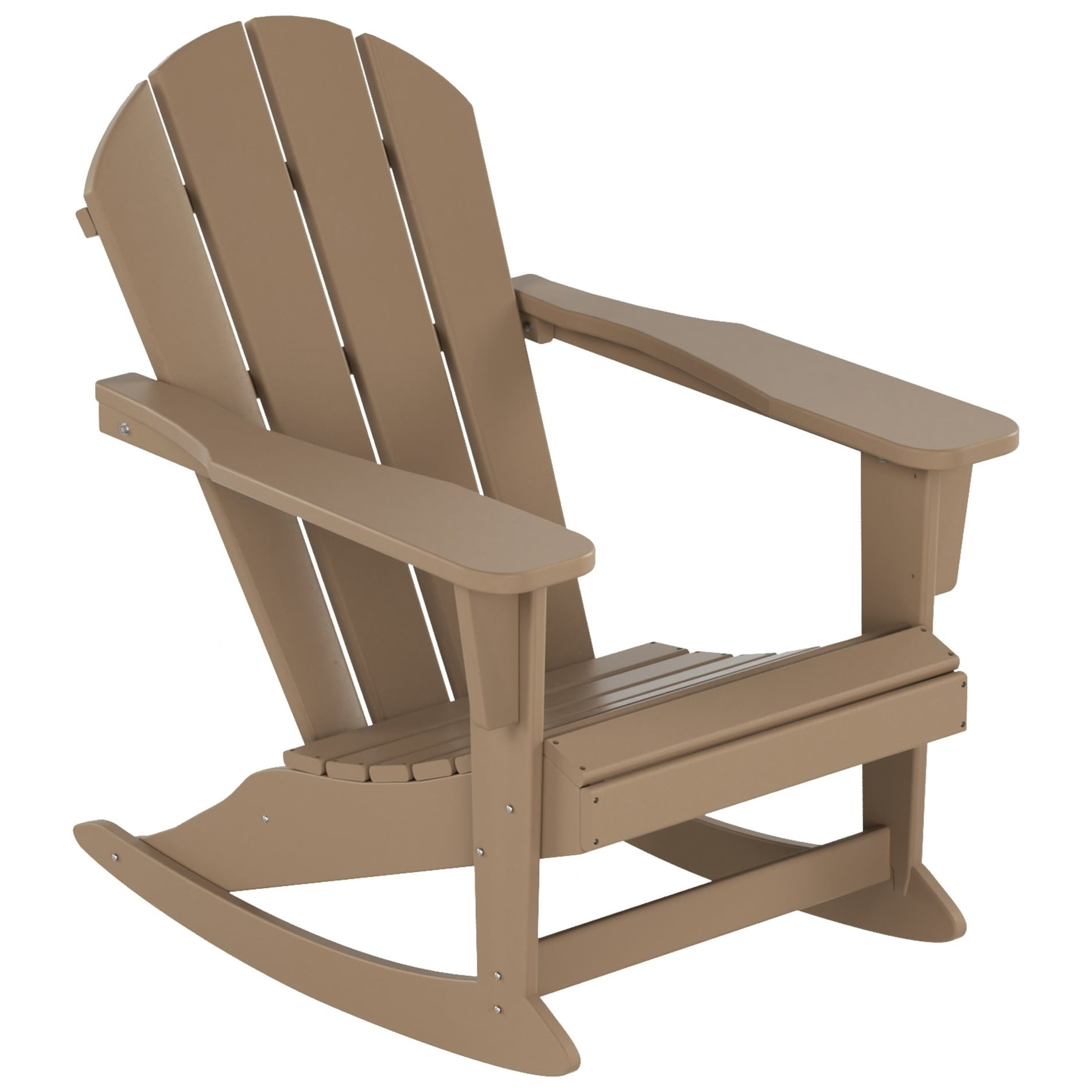 Polytrends  Laguna Hdpe All Weather Outdoor Patio Rocking Chair Weathered Wood