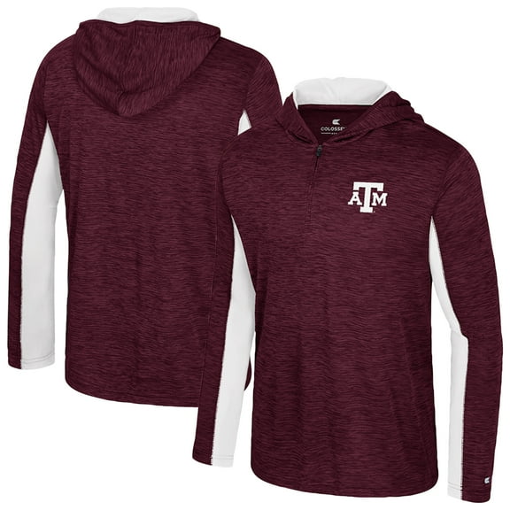 Men's Colosseum Maroon Texas A&M Aggies Always Sunny Quarter-Zip Hoodie