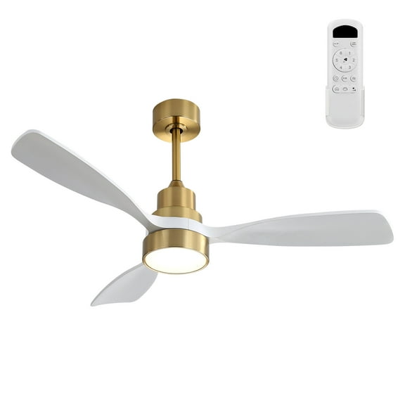 Tower Fan (Same as W882P195902) 48 Inch Wood Ceiling Fan With 3 Solid Wood Blades Remote Control Reversible DC Motor For Living Room,Pedestal Fan