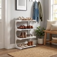 thumbnail image 4 of Shoe Rack, Four Tier Shoe Rack, Shoe Organizer, Bedroom Closet Shoe Rack, Entryway Storage, Plastic Shoe Shelf, Daily Use Shoe Storage, Ventilated Shoe Rack, 4 of 9