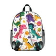 thumbnail image 3 of Cute Dinosaur Pattern Backpack Backpack for School,Cute School Bag,Schoolbag with Adjustable Shoulder Straps & Padded Back,13.8"x11.4"x6", 3 of 6