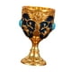 thumbnail image 4 of Copa de vino de metal medieval vintage, reutilizable, artesanal, regalo de boda, novedad Azul dorado, 4 of 9