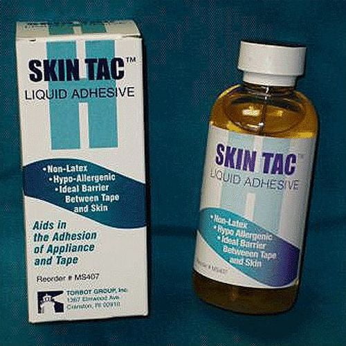 Skin Tac Liquid Adhesive Barrier 4 oz, Clear, Hypoallergenic, Latex