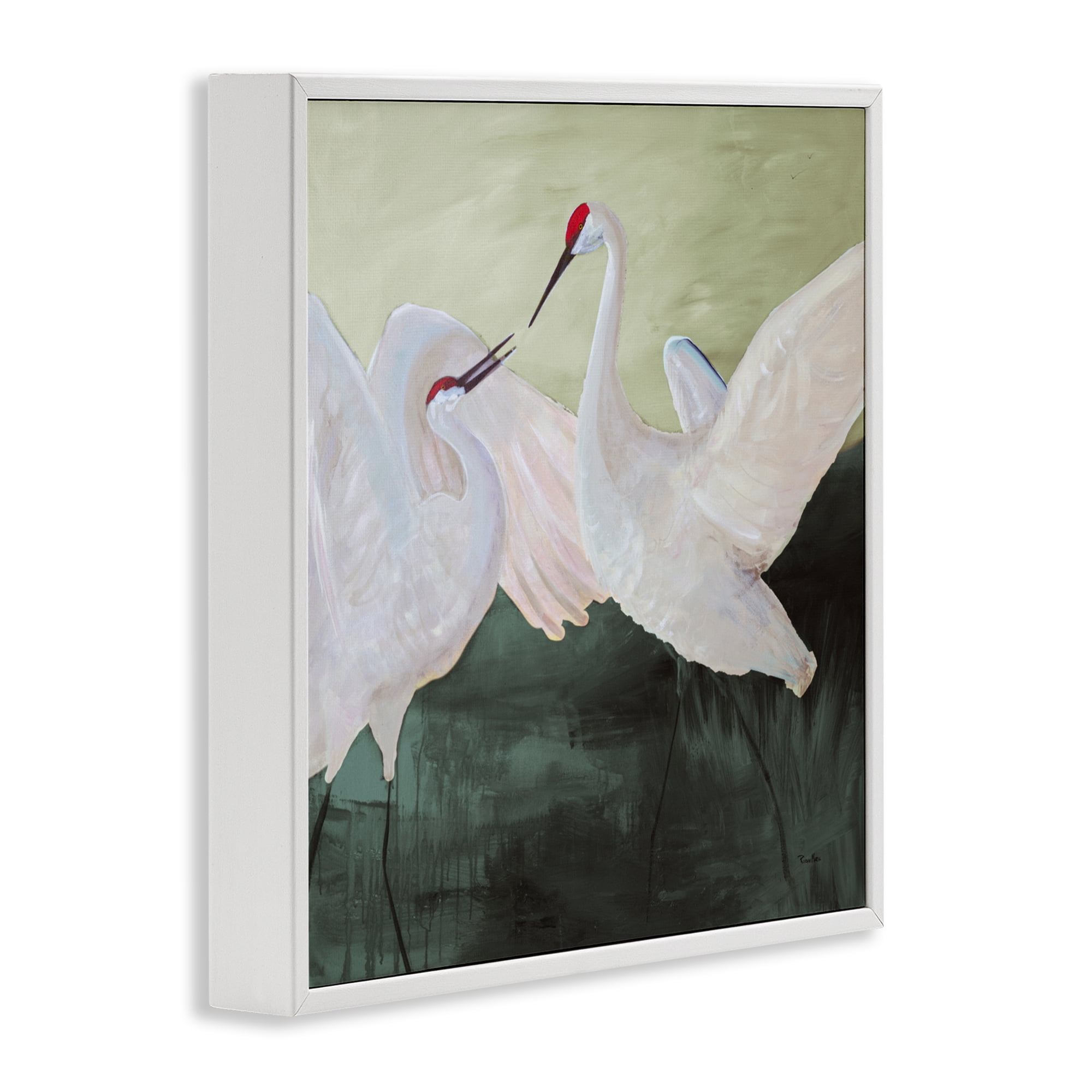 Stupell Industries White Sandhill Cranes White Framed Giclee Art, design by Robin Maria