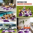 thumbnail image 3 of Purple Geometric Outdoor Rug 4x6 Ft, Non Slip Washable Area Rug, Gold White Hexagon Modern Patio Rugs Carpet Runner, Large Floor Mat for Indoor/Outdoor Deck Porch Camping, 3 of 8