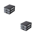 thumbnail image 2 of Cateissary Caja organizadora de escritorio Solución de almacenamiento compacta y versátil Organizador Cajón de almacenamiento Caja de 2 capas marrón 2piezas, 2 of 6