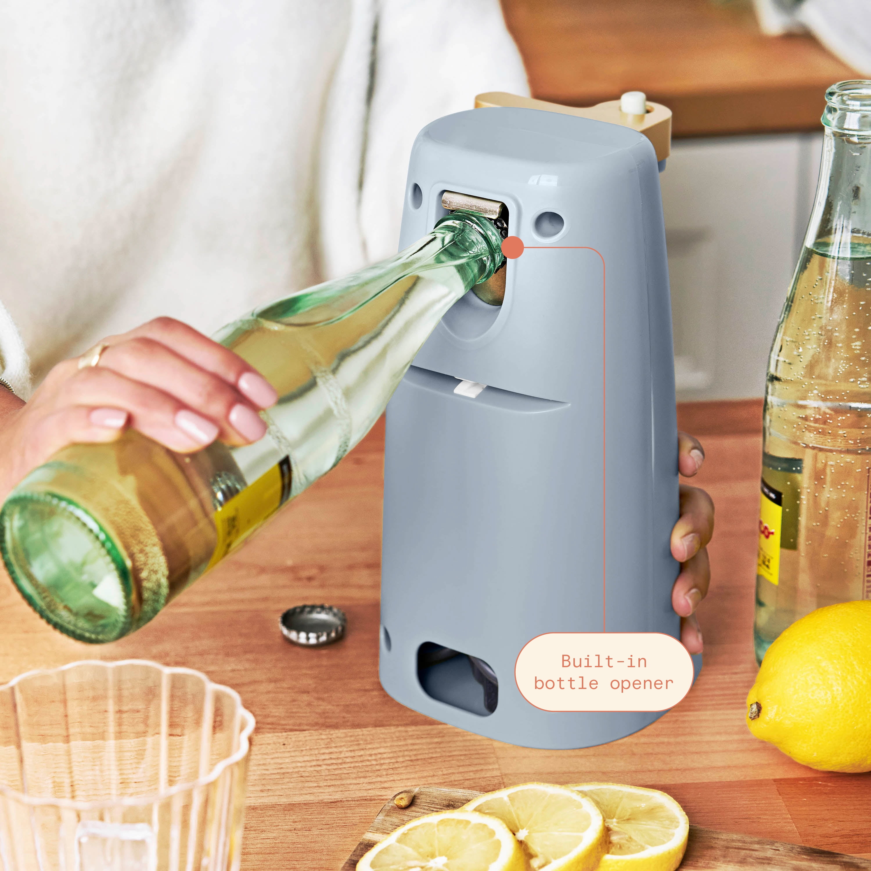 Beautiful Easy Prep Electric Can Opener Cornflower Blue by Drew Barrymore