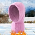 thumbnail image 4 of LWNYDPLSD Silk Scarves Unisex Knitted Winter Head Hood Warm Neck Collar Cap Men Women Snood Shawl Wraps Windproof Hat with Button Decor Clearance Sale Pink A, 4 of 4