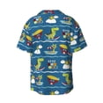 thumbnail image 2 of Disketp Men's Hawaiian Dinosaur on the Beach Vacation Print Shirts Button Down Holiday Beach Shirts-Small, 2 of 7