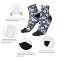 thumbnail image 3 of Uemuo Flower Printed Crew Socks, Moisture-Wicking Socks, Athletic Socks for Men Breathable Cushion Socks Casual Sport Socks for Running Traveling, 3 of 6