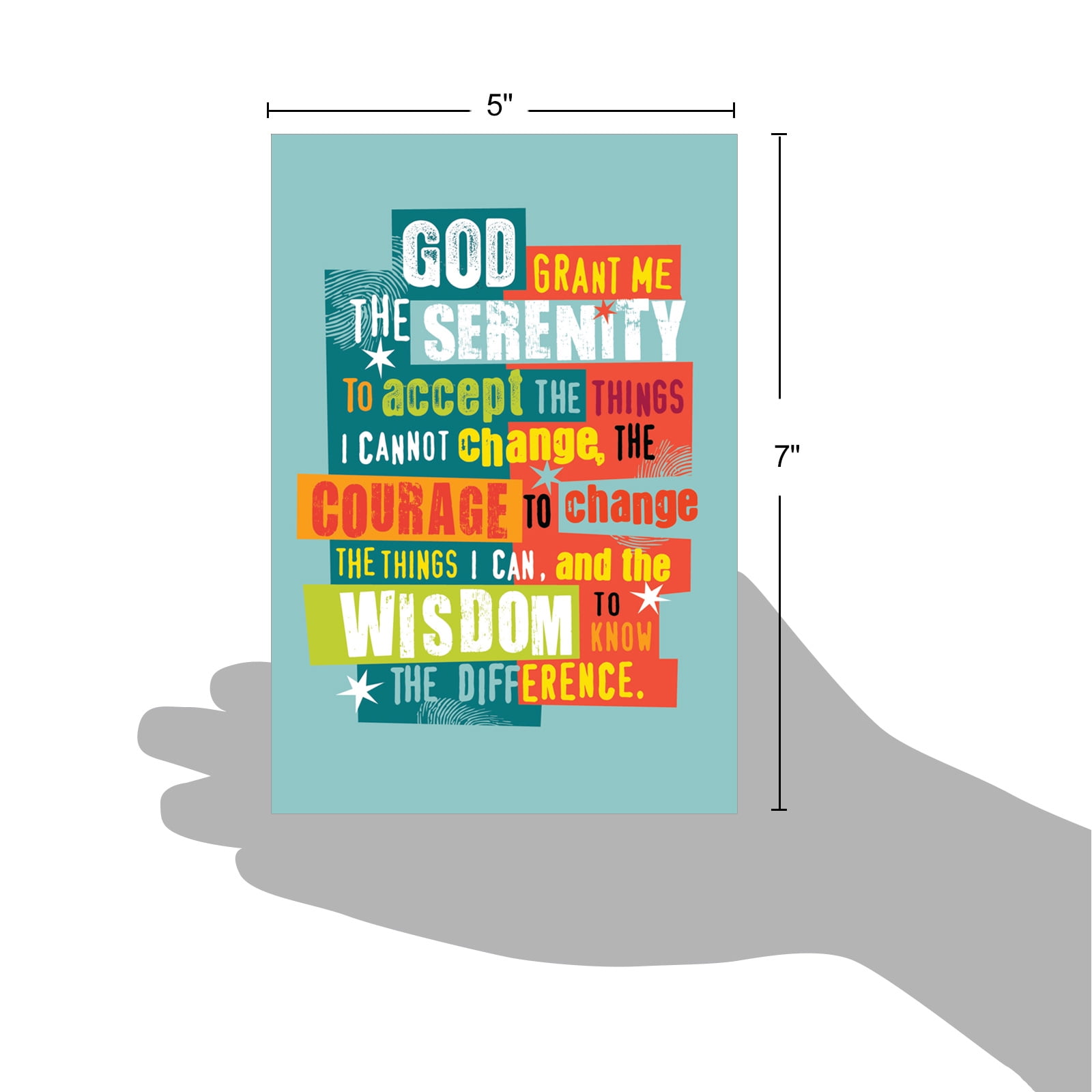 1 Funny Recovery Card with Envelope - Serenity Sobriety Prayer Recovery  C3688AAG 