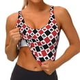 thumbnail image 3 of Balery Playing Cards Sujetadores deportivos con espalda cruzada para mujer, acolchados, sin costuras, de alto impacto, ideales para yoga, gimnasio, entrenamiento y fitness.-Small, 3 of 8