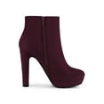 thumbnail image 3 of Unique Bargains Women's Round Toe Side Zipper Block High Heel Ankle Boots, 3 of 8