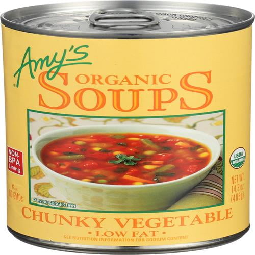 Amys Organic Chunky Vegetable Soup, Low Fat, 14.3-Ounce - Pack of 2
