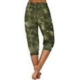 thumbnail image 4 of Tii.MM Capri Pants Women Summer Comfy Elastic Leggings Camo Casual Yoga Capris with Pockets for Beach Hiking Vacation, 4 of 6