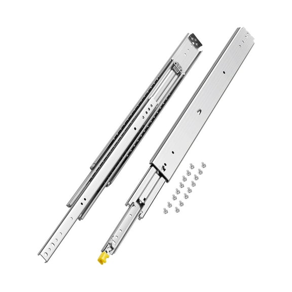 VEVOR Set of 2 Drawer Rails, Full Extension, Available in Various Sizes from 16 to 60 inches, 500 lbs Weight Limit, Lockable, Ball Bearing, Side Mount