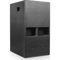 Sound Town 1400 Watts 12" Powered PA/DJ Subwoofer 2.1 Channel w/ 2 Speaker Outputs, Folded Horn Design, Built-in Mixer, Plywood, Black (CARPO-M12DS)