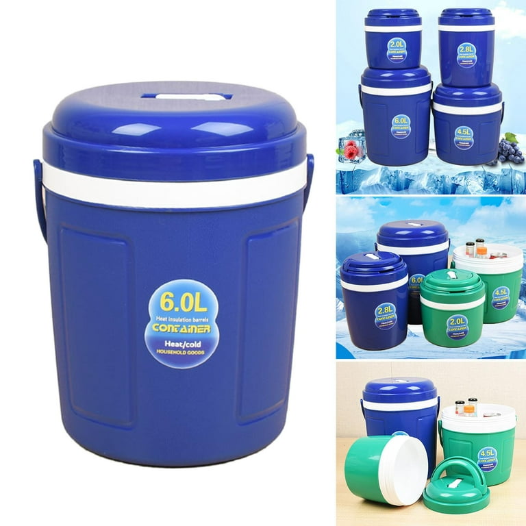Car Insulated Bucket, Food Heat And Cold, Round Insulated Container, for  Travel for Storage - 6L Blue