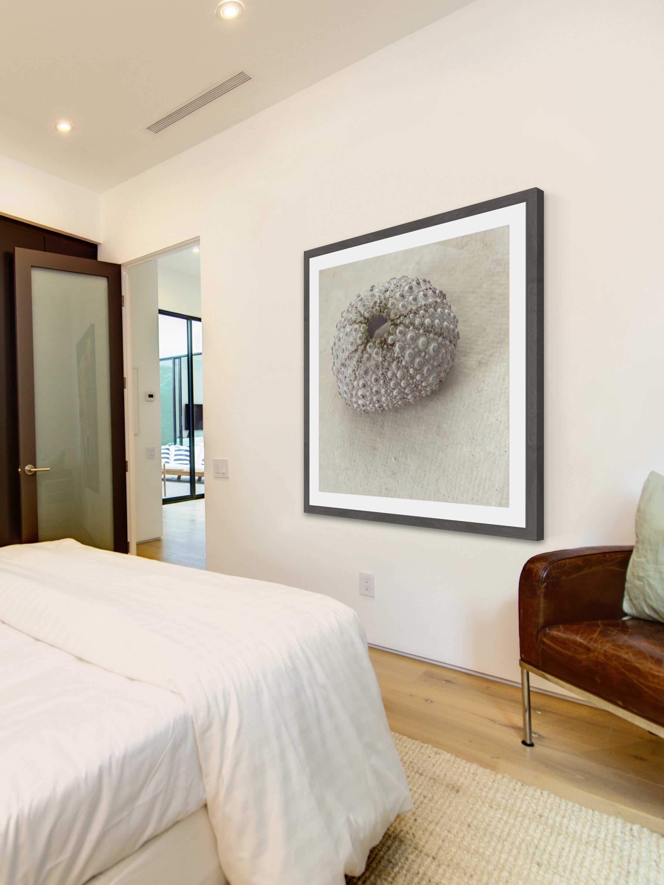 "White Urchin Shell" Framed Painting Print
