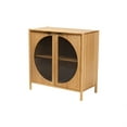 thumbnail image 1 of Baxton Studio Naresh Mid-Century Modern Transitional Natural Brown Bamboo Wood 2-Door Storage Cabinet, 1 of 5