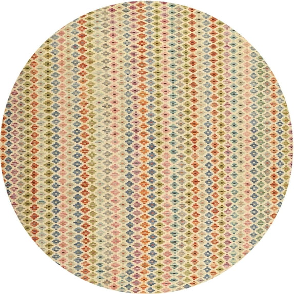 Ahgly Company Machine Washable Indoor Round Contemporary Brown Gold Area Rugs, 6' Round