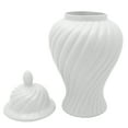 thumbnail image 4 of 24" White Swirling Ridges Temple Jar, 4 of 7