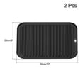 thumbnail image 2 of Unique Bargains Silicone Dish Drying Mat Set, 2 Pcs 12' x 9' Under Sink Drain Pad Suitable for Kitchen Counter, Drawer - Black, 2 of 5