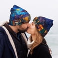 thumbnail image 5 of Lsque Neon Shanghai Cityscape Night Pattern Knitted Beanie, Unisex Winter Hat, Knit Hat Winter Beanies Thick Fisherman Beanies Cuffed Plain Skull Caps, 5 of 6