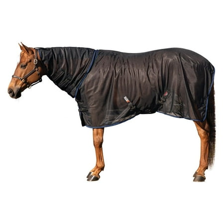 Schneiders Lux Ceramic Therapy Attached Neck Air Mesh Horse Sheet | Color Black | Size 84
