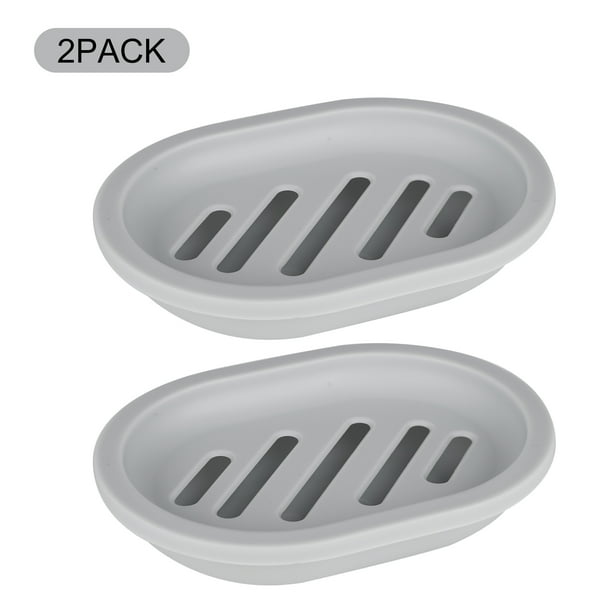 2/4Pcs Plastic Soap Dish Bar Soap Holder Container for Shower, Keeps
