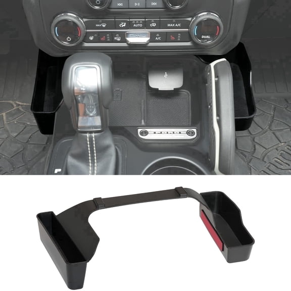 Wuchurth Gear Shift Organizer for 2021-2026 Ford Bronco 2/4-Door Accessories, Matte Black ABS Center Console Storage Tray