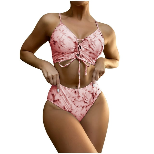 DPTALR Maillot de Bain une Pièce pour Femmes, Bikini en Dentelle Sans Taille à Imprimé