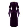 thumbnail image 3 of YONGHS Kids Girls Renaissance Vintage Maxi Dress Gothic Medieval Costume Halloween Fancy Dress up Purple 14, 3 of 7