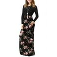 thumbnail image 2 of Aiyino Women's Maxi Dresses Long Sleeve Casual Long Dresses Loose with Pockets, 2 of 6