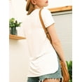 thumbnail image 3 of Dobulju Women's Short Sleeve V-Neck Loose Fit Slit Side Hem Basic T-Shirt With Plus Size, 3 of 3