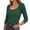 Green, variant on Women's Square Neck Top 3/4 Sleeve Ribbed Knit Slim Fit Basic Tee Casual Everyday Wear Versatile Pullover