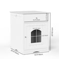 thumbnail image 4 of Jopath Cat Home Nightstand,Wooden Pet House Cat Litter Box Enclosure With Drawer, Side Table, Indoor Pet Crate,Kitty Sleep Durable,Easy To Clean White, 4 of 8