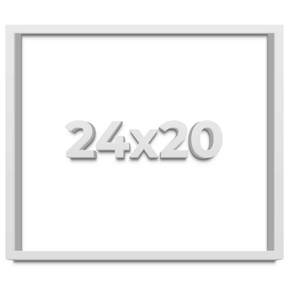 24x20 Shadow Box Frame White | 1 Inches Deep Real Wood Contemporary Shadowbox Display Frame | UV