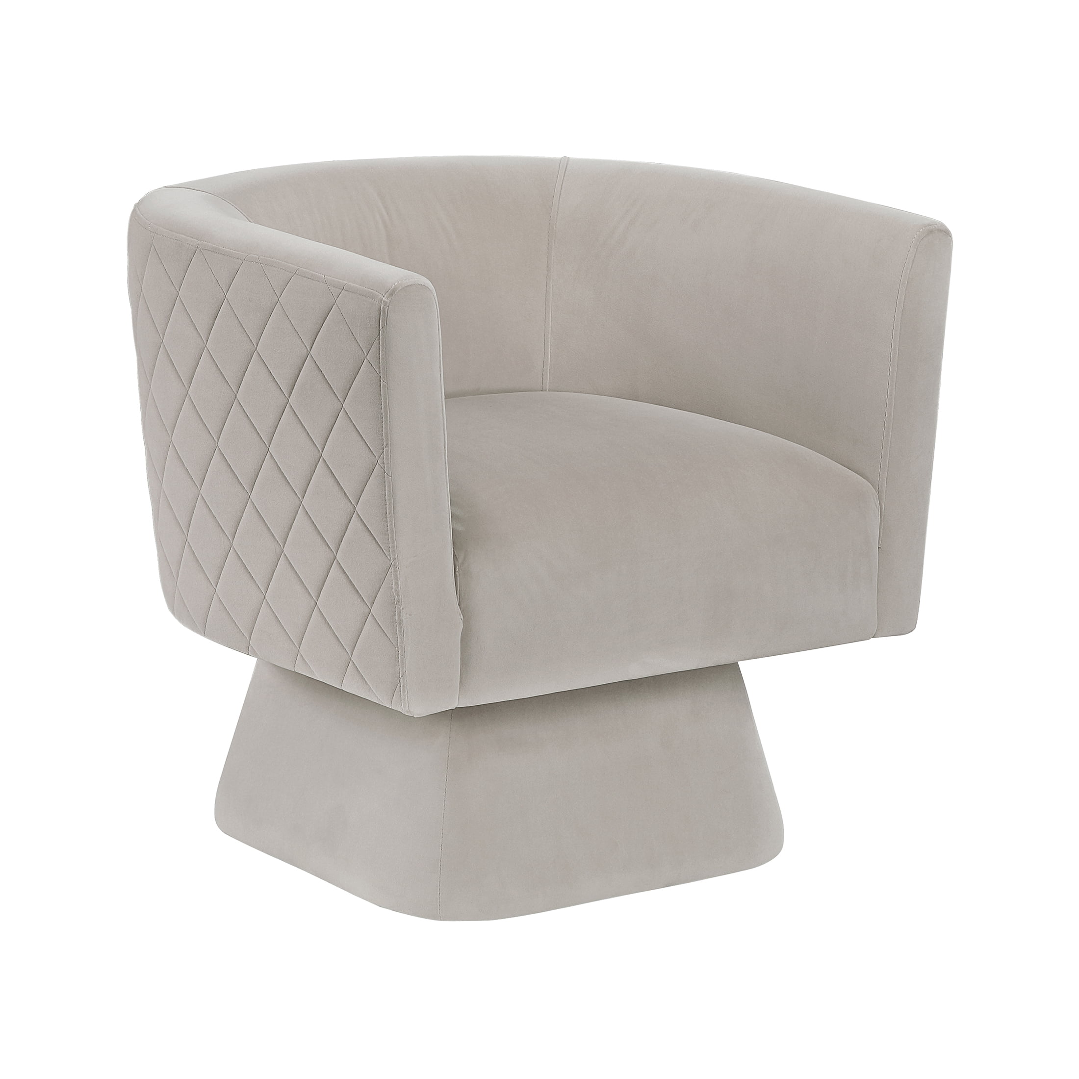 OakvillePark Valemont Velvet Swivel Barrel Chair, Taupe