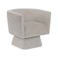 thumbnail image 4 of OakvillePark Valemont Velvet Swivel Barrel Chair, Taupe, 4 of 10